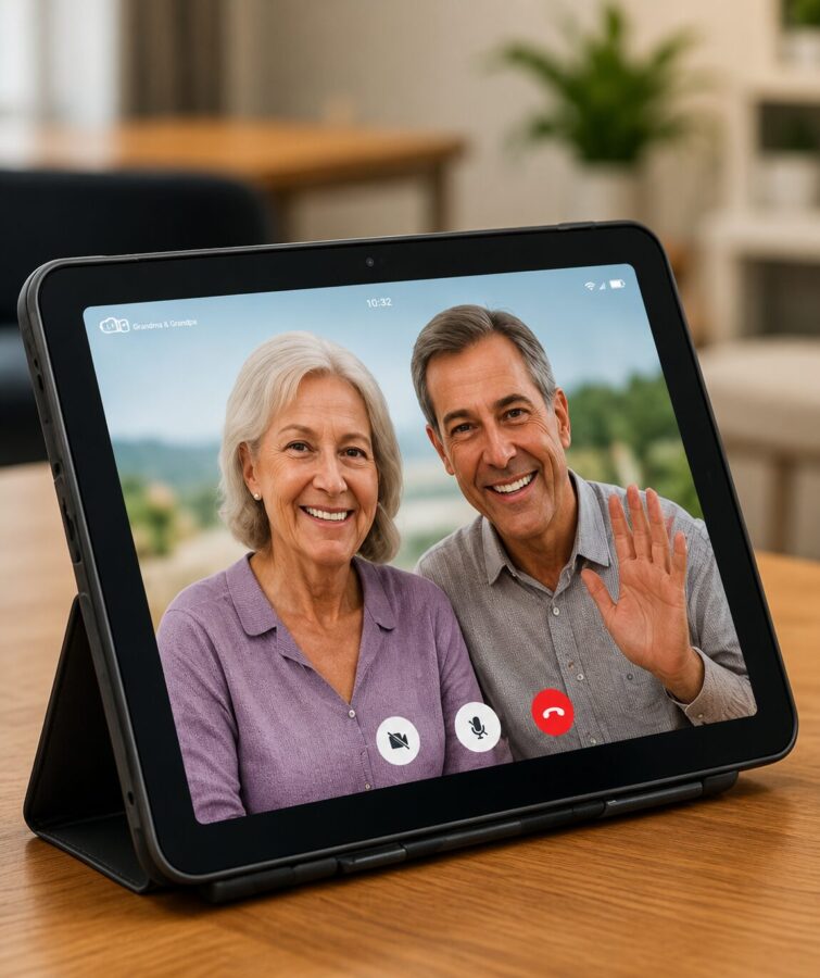 Tablet video call for seniors